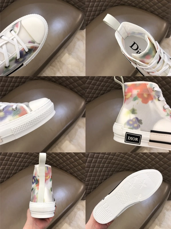 Anum Bags DIR B23 White Floral Print HIGH-TOP SNEAKER
