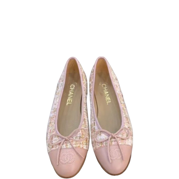 Anum Bags CHL LIGHT PINK BALLERINA FLATS TWEED AND GROSGRAIN