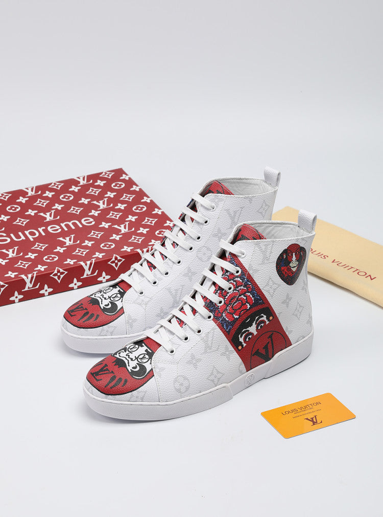 Anum Bags LUV Stellar Trainer Boot White Red Sneaker