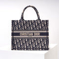 Anum Bags DIR1286 Book Tote CHRISTIAN mini 26.5cm Oblique blue-3 Embroidery Handbag