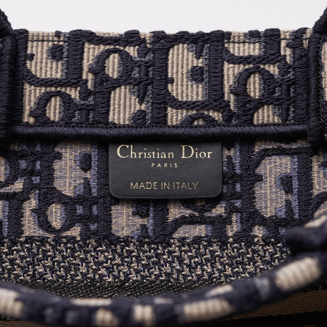 Anum Bags DIR1286 Book Tote CHRISTIAN mini 26.5cm Oblique blue-3 Embroidery Handbag
