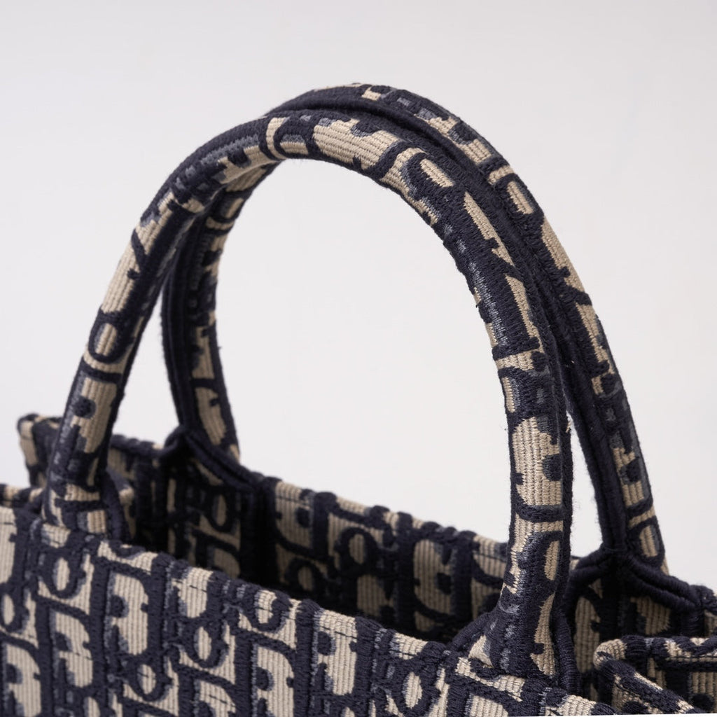 Anum Bags DIR1286 Book Tote CHRISTIAN mini 26.5cm Oblique blue-3 Embroidery Handbag