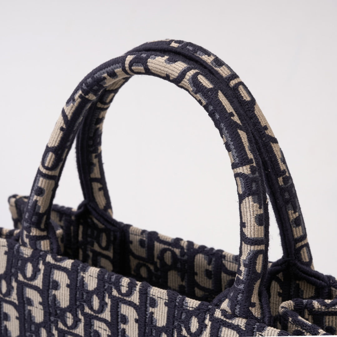 Anum Bags DIR1286 Book Tote CHRISTIAN mini 26.5cm Oblique blue-3 Embroidery Handbag