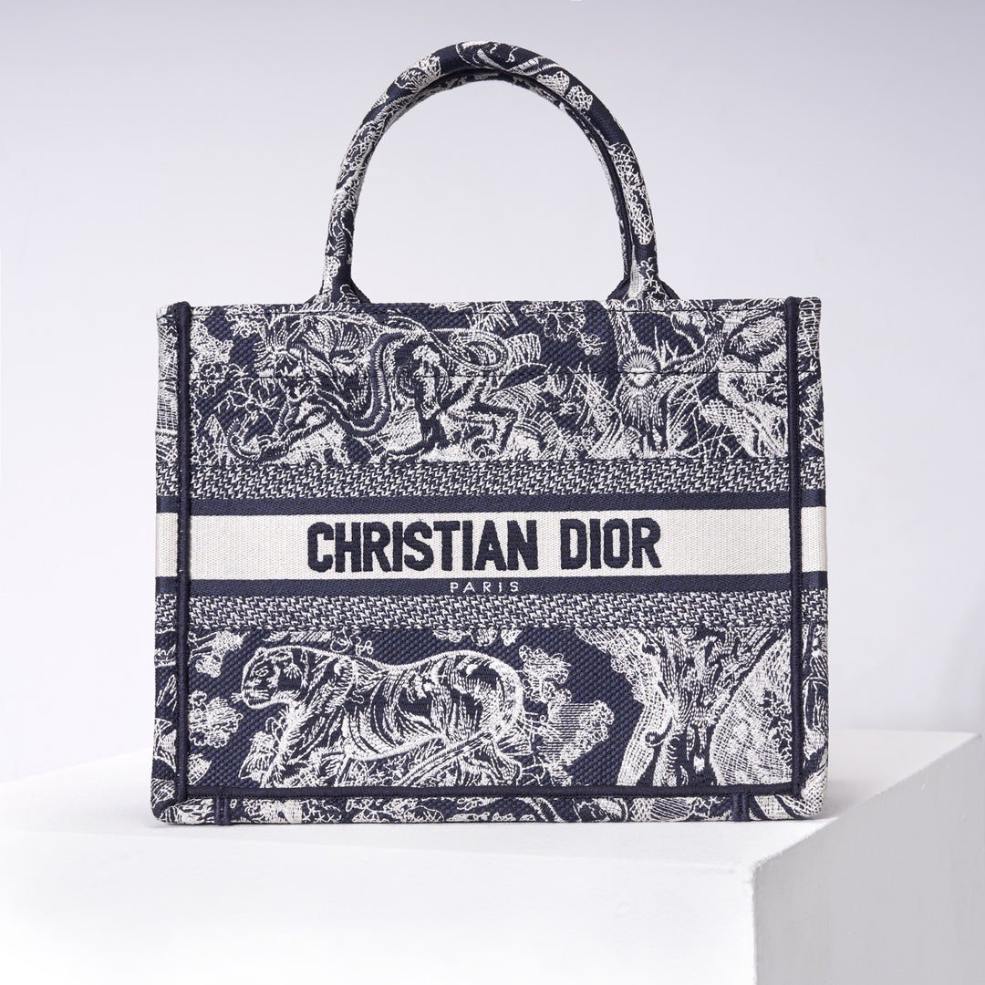 Ezyycart Bags DIR1286 Book Tote tiger small MINI navy blue