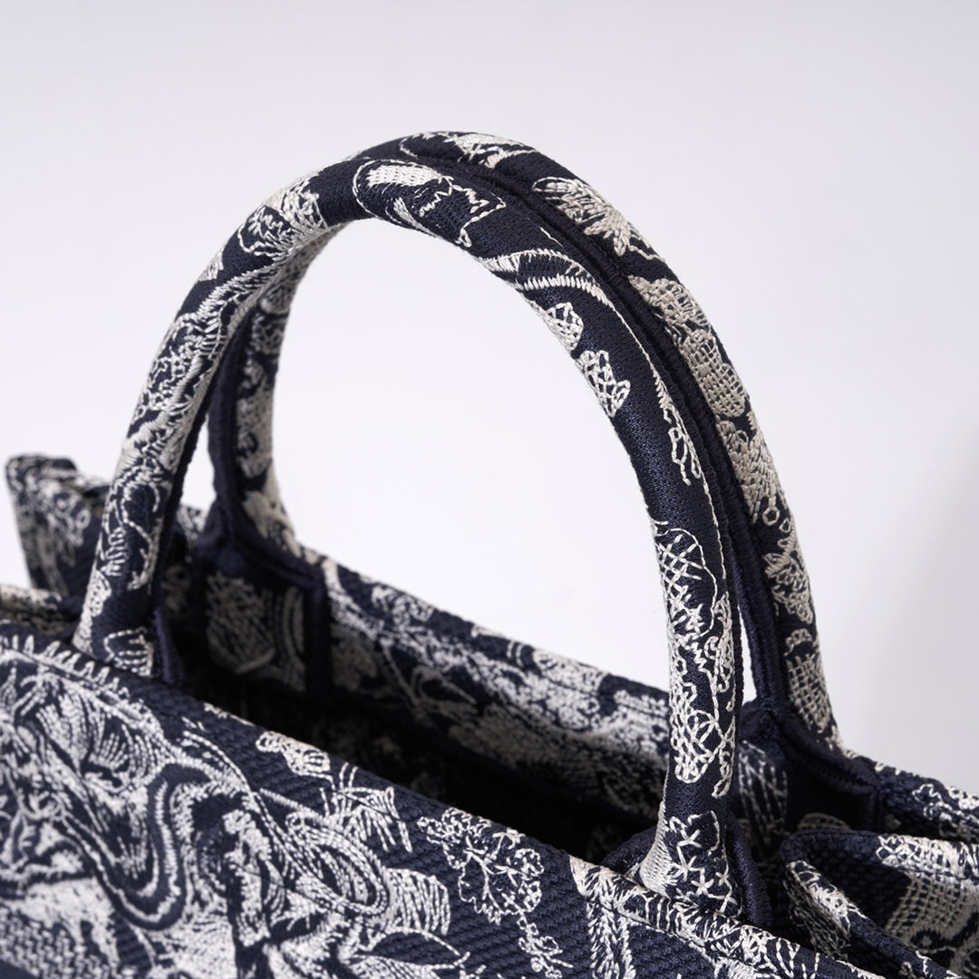 Ezyycart Bags DIR1286 Book Tote tiger small MINI navy blue
