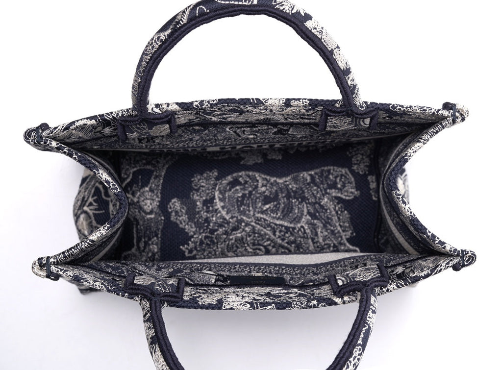 Ezyycart Bags DIR1286 Book Tote tiger small MINI navy blue