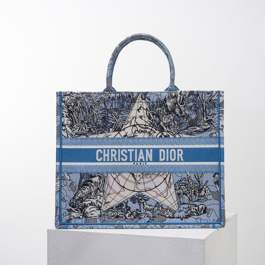 Ezyycart Bags DIR1286 Book Tote blue big size MINI 36.5CM 41.5CM blue