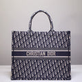Anum Bags DIR1286 Book Tote big size 36.5cm 41.5cm Oblique Embroidery blue