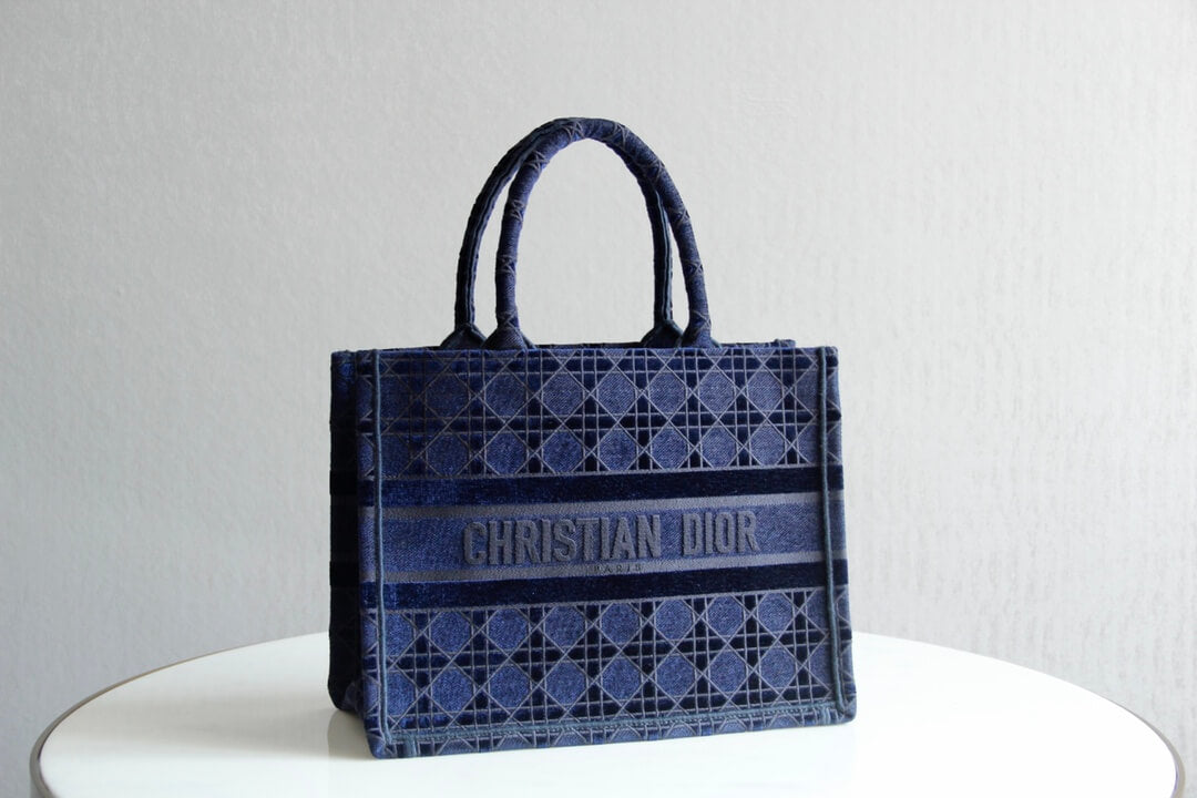 Ezyycart Bags DIR1286 Book Tote BIG size 41.5cm 36.5cm Embroidery LOGO red Handbag blue