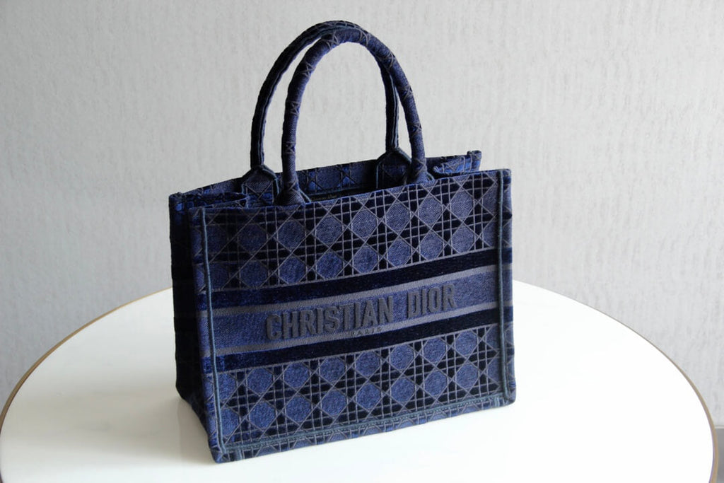 Ezyycart Bags DIR1286 Book Tote BIG size 41.5cm 36.5cm Embroidery LOGO red Handbag blue