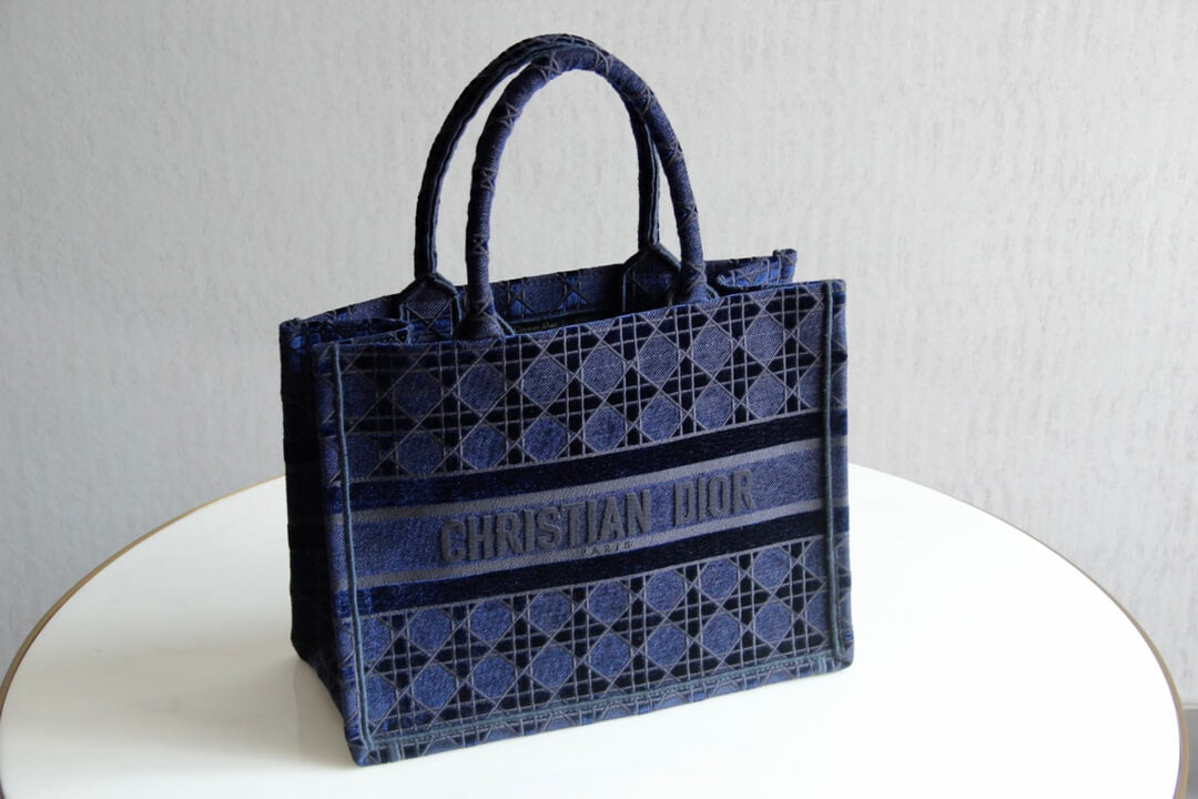 Ezyycart Bags DIR1286 Book Tote BIG size 41.5cm 36.5cm Embroidery LOGO red Handbag blue