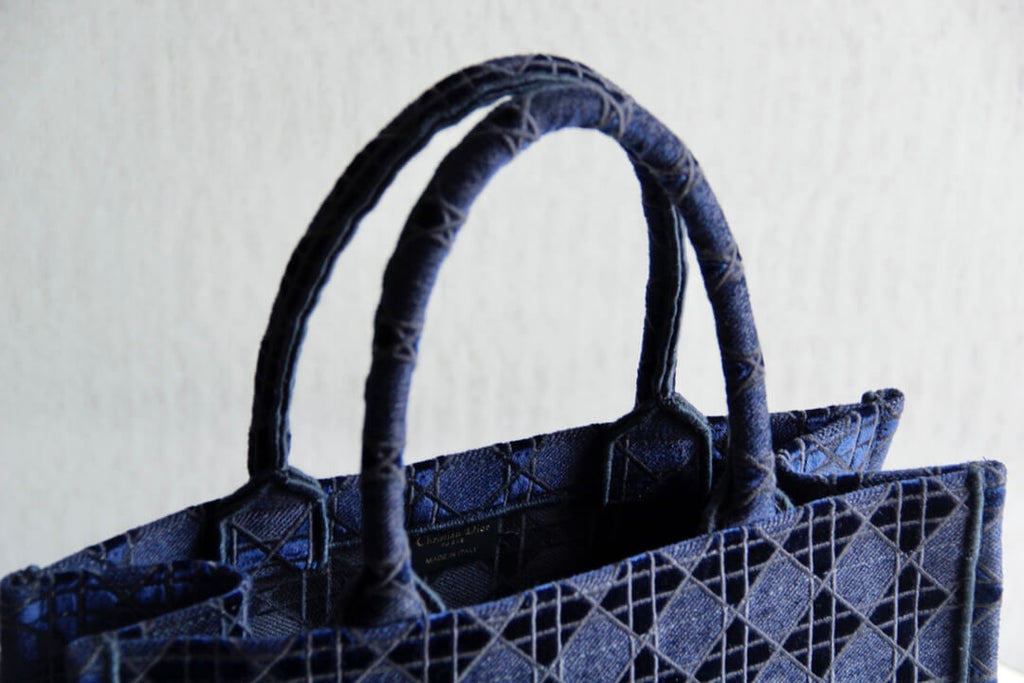 Ezyycart Bags DIR1286 Book Tote BIG size 41.5cm 36.5cm Embroidery LOGO red Handbag blue