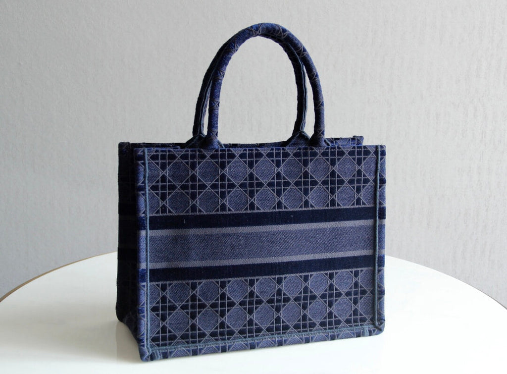 Ezyycart Bags DIR1286 Book Tote BIG size 41.5cm 36.5cm Embroidery LOGO red Handbag blue