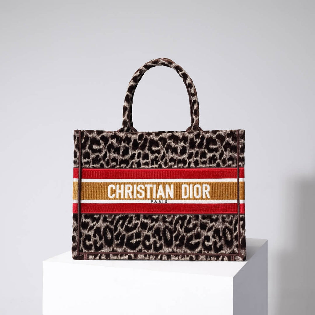 Ezyycart Bags DIR1286 Book Tote BIG size 41.5cm 36.5cm Embroidery LOGO red Handbag Beige Mizza