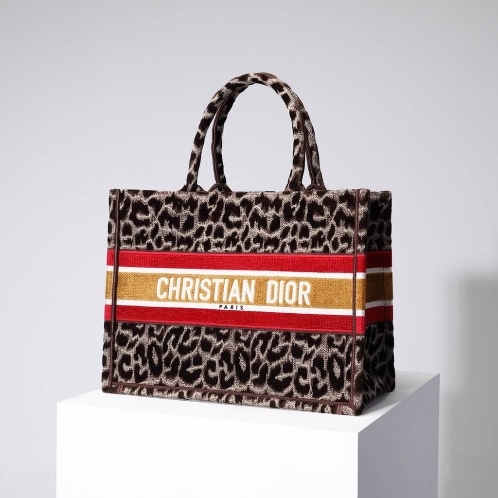 Ezyycart Bags DIR1286 Book Tote BIG size 41.5cm 36.5cm Embroidery LOGO red Handbag Beige Mizza