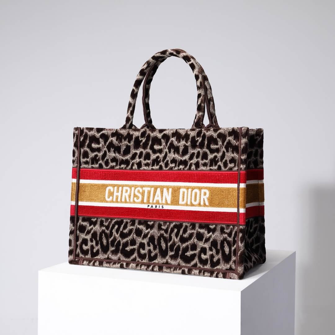 Ezyycart Bags DIR1286 Book Tote BIG size 41.5cm 36.5cm Embroidery LOGO red Handbag Beige Mizza