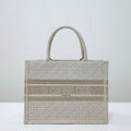 Ezyycart Bags DIR1286 Book Tote BIG size 41.5cm 36.5cm Embroidery LOGO red Handbag Pearl White-1