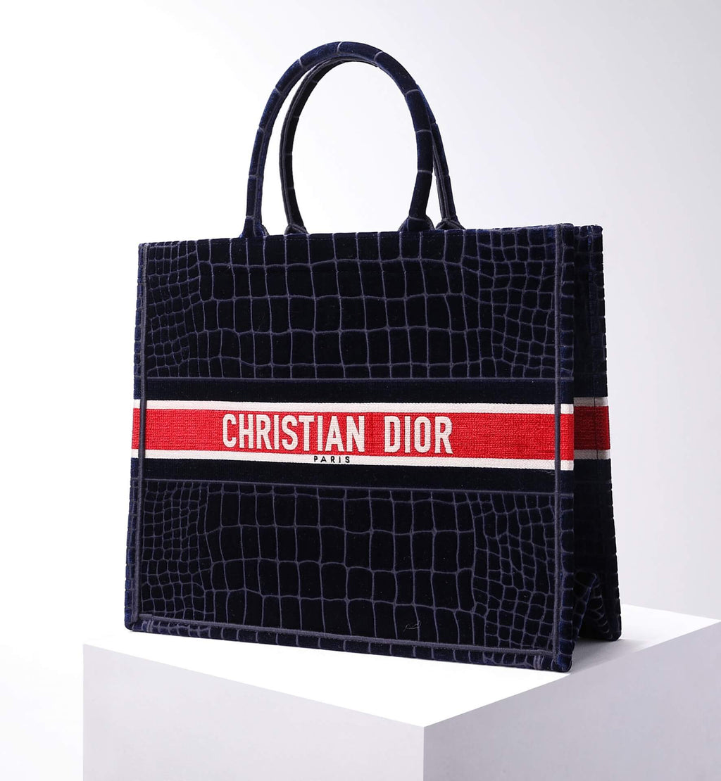 Ezyycart Bags DIR1286 Book Tote BIG size 41.5cm 36.5cm Embroidery LOGO red Handbag black