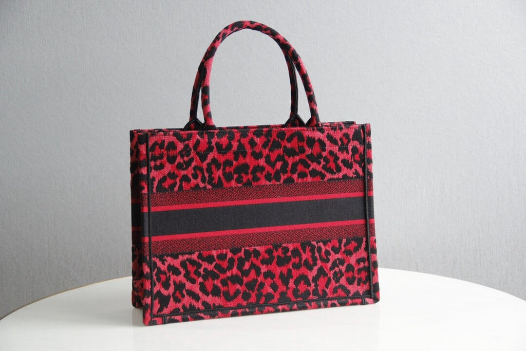 Ezyycart Bags DIR1286 Book Tote BIG size 41.5cm 36.5cm Embroidery LOGO red Handbag maroon-3
