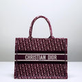 Ezyycart Bags DIR1286 Book Tote BIG size 41.5cm 36.5cm Embroidery LOGO red Handbag maroon