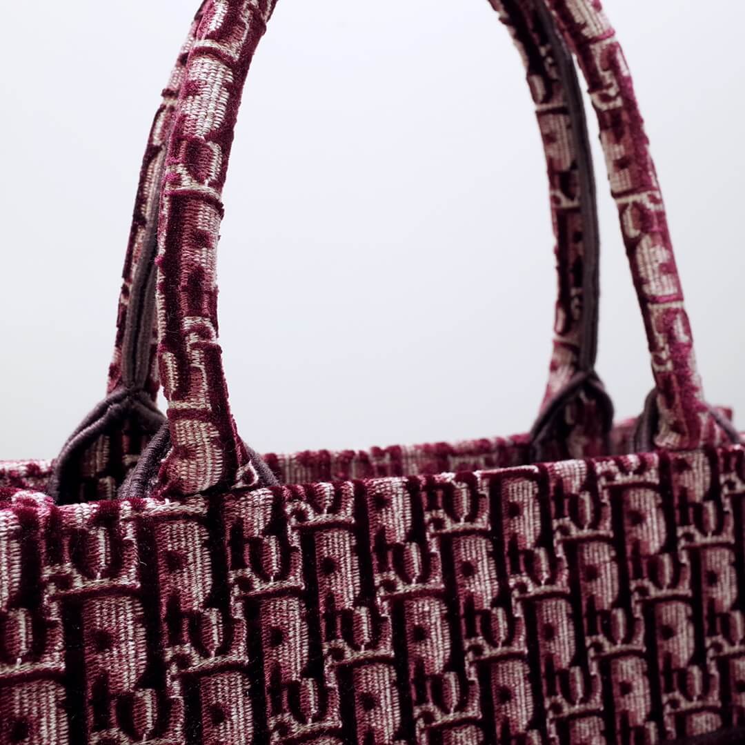 Ezyycart Bags DIR1286 Book Tote BIG size 41.5cm 36.5cm Embroidery LOGO red Handbag maroon