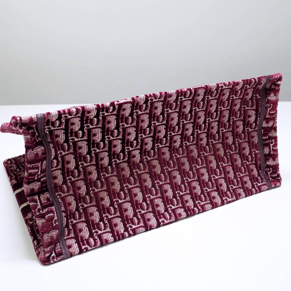 Ezyycart Bags DIR1286 Book Tote BIG size 41.5cm 36.5cm Embroidery LOGO red Handbag maroon