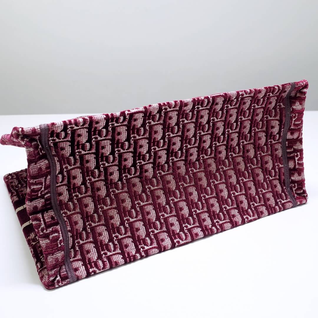 Ezyycart Bags DIR1286 Book Tote BIG size 41.5cm 36.5cm Embroidery LOGO red Handbag maroon