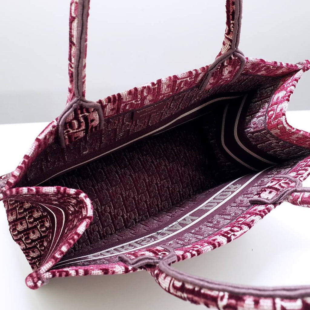 Ezyycart Bags DIR1286 Book Tote BIG size 41.5cm 36.5cm Embroidery LOGO red Handbag maroon