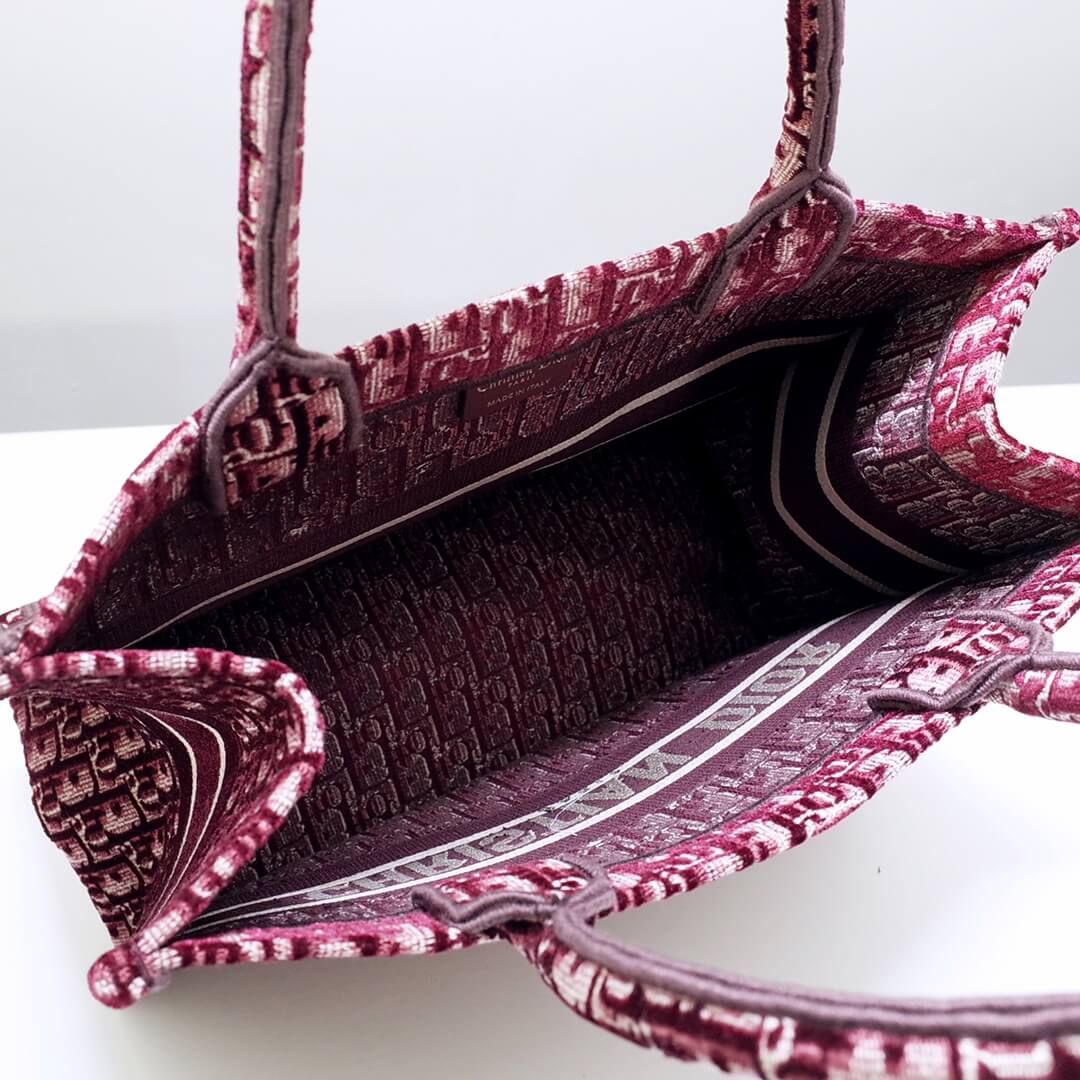 Ezyycart Bags DIR1286 Book Tote BIG size 41.5cm 36.5cm Embroidery LOGO red Handbag maroon