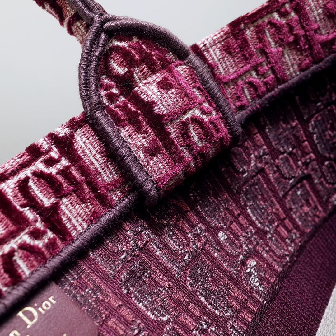 Ezyycart Bags DIR1286 Book Tote BIG size 41.5cm 36.5cm Embroidery LOGO red Handbag maroon