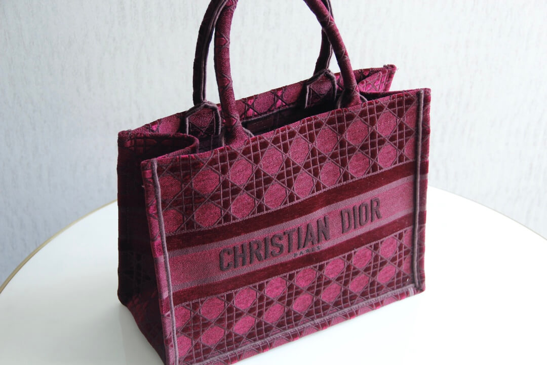Ezyycart Bags DIR1286 Book Tote BIG size 41.5cm 36.5cm Embroidery LOGO red Handbag rose red