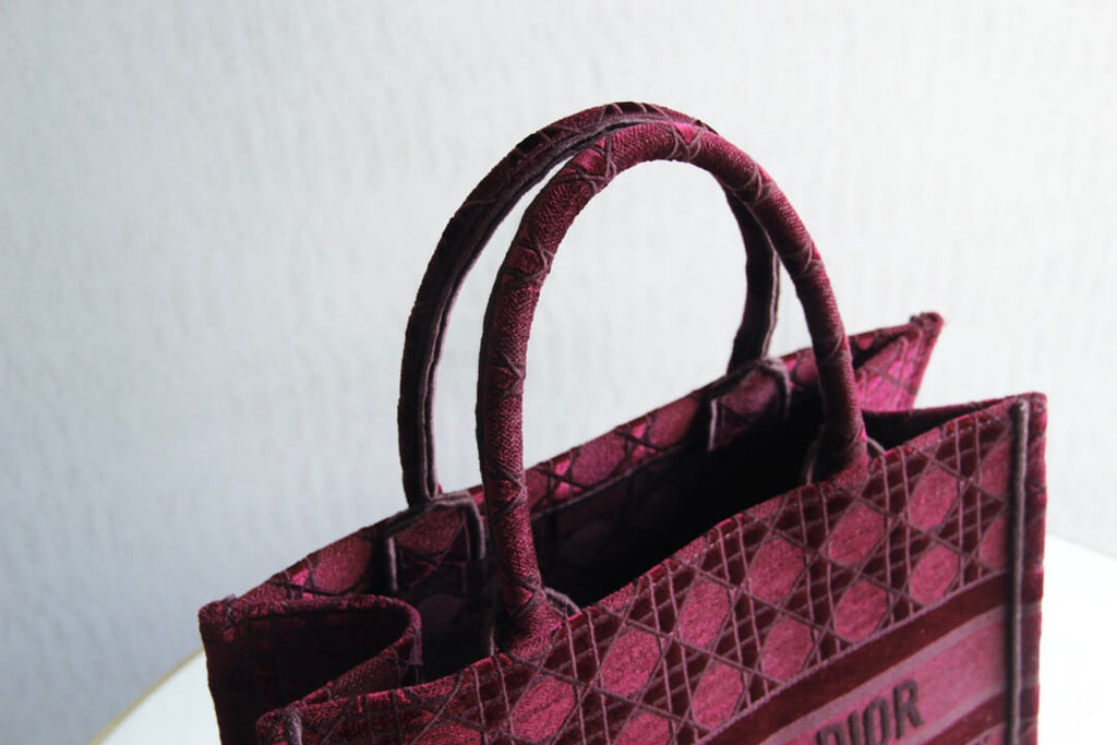Ezyycart Bags DIR1286 Book Tote BIG size 41.5cm 36.5cm Embroidery LOGO red Handbag rose red