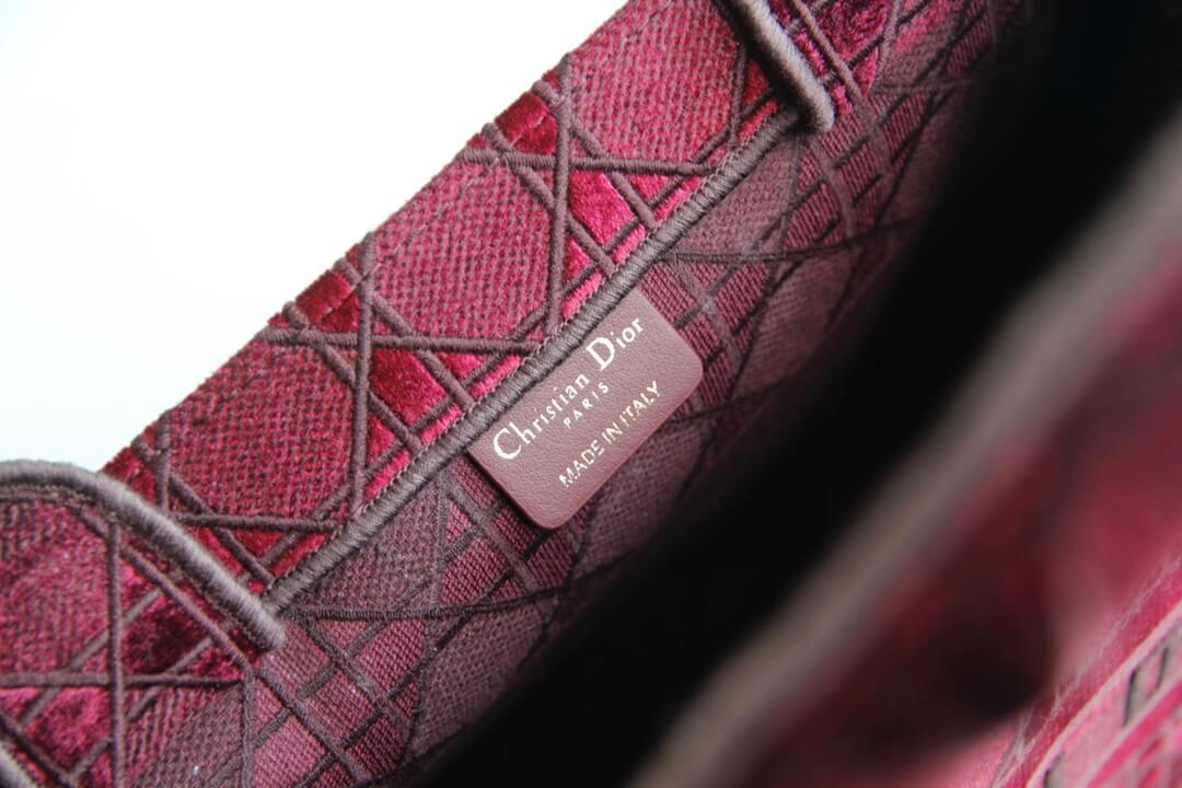 Ezyycart Bags DIR1286 Book Tote BIG size 41.5cm 36.5cm Embroidery LOGO red Handbag rose red
