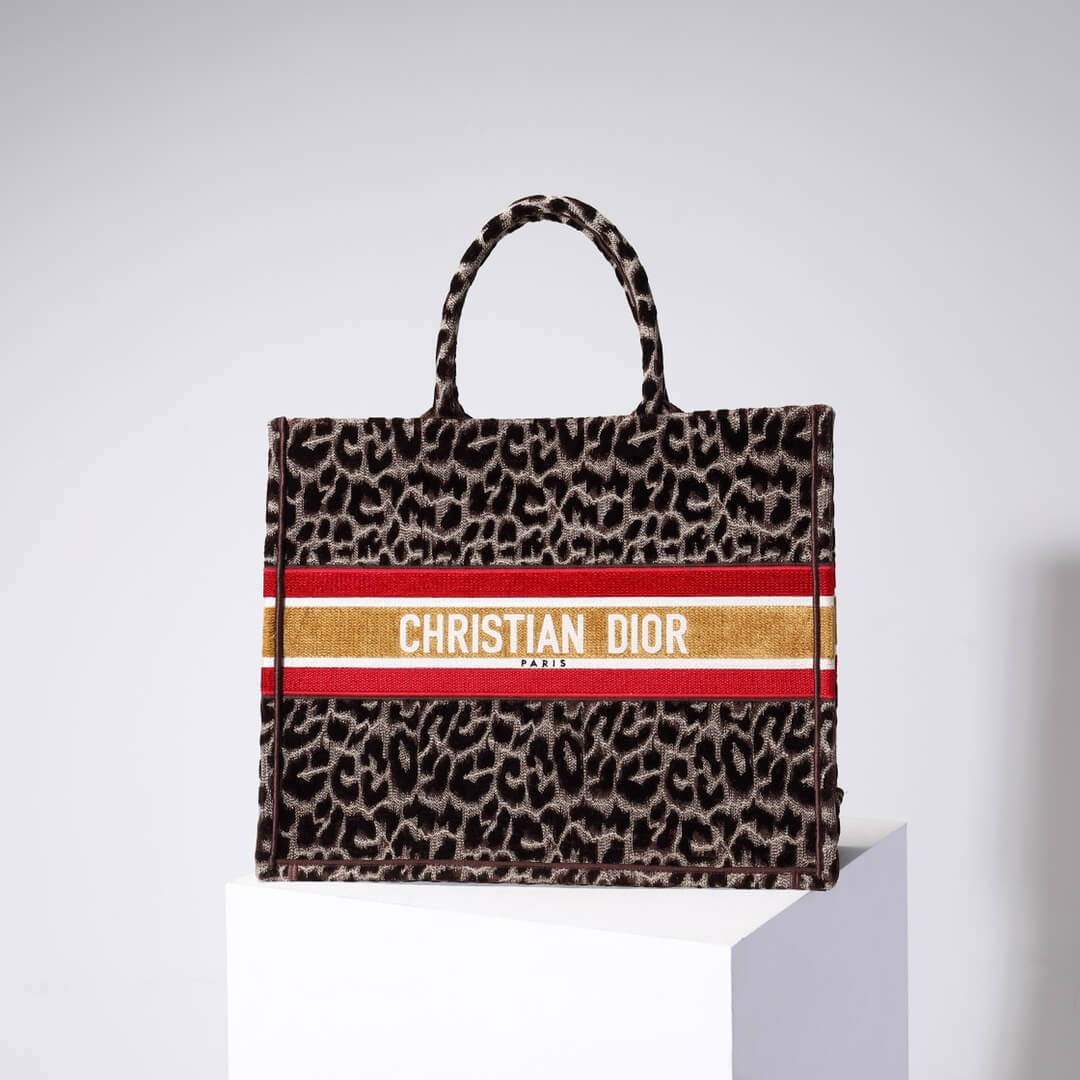 Ezyycart Bags DIR1286 Book Tote BIG size 41.5cm 36.5cm Embroidery LOGO red Handbag Beige Mizza
