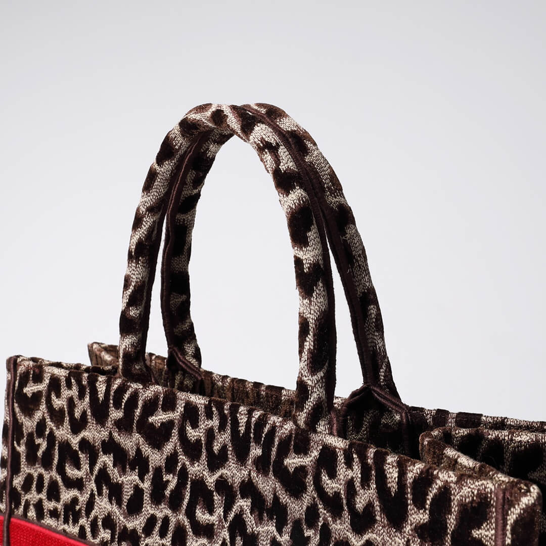 Ezyycart Bags DIR1286 Book Tote BIG size 41.5cm 36.5cm Embroidery LOGO red Handbag Beige Mizza