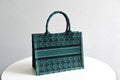 Ezyycart Bags DIR1286 Book Tote BIG size 41.5cm 36.5cm Embroidery LOGO red Handbag green-1