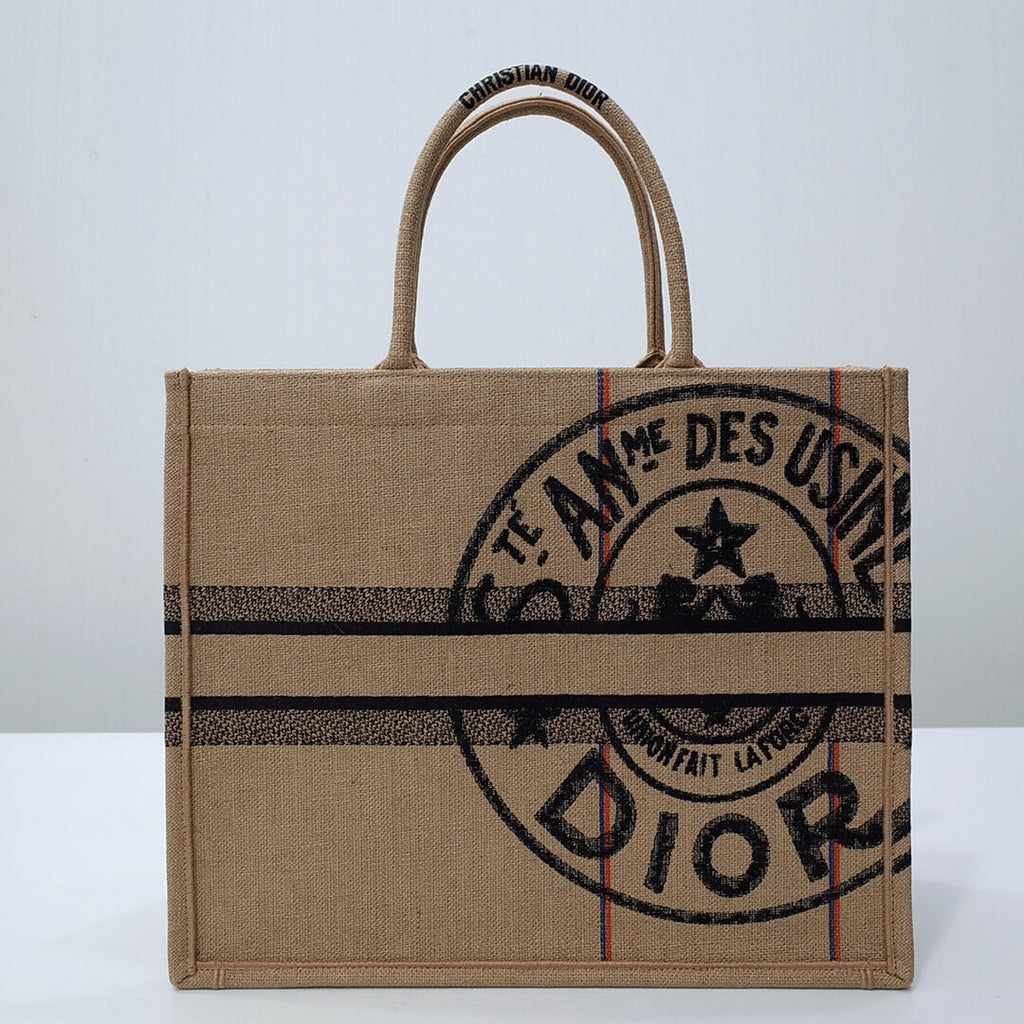 Ezyycart Bags DIR1286 Book Tote BIG size 41.5cm 36.5cm Embroidery LOGO red Handbag grey-3