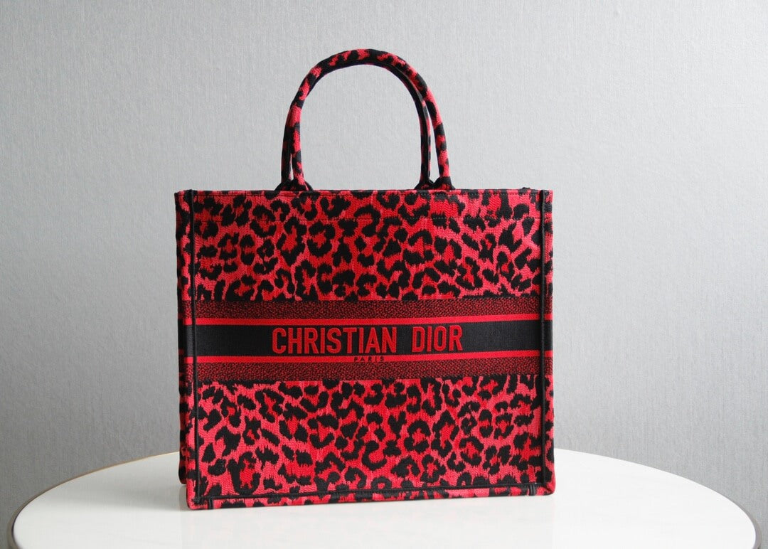 Ezyycart Bags DIR1286 Book Tote BIG size 41.5cm 36.5cm Embroidery LOGO red Handbag maroon-3