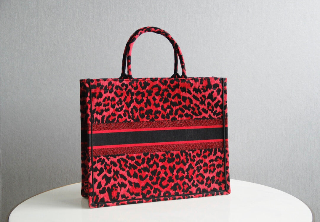 Ezyycart Bags DIR1286 Book Tote BIG size 41.5cm 36.5cm Embroidery LOGO red Handbag maroon-3