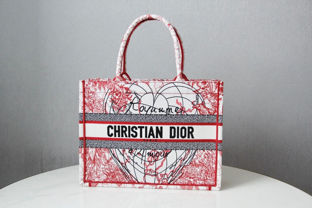 Ezyycart Bags DIR1286 Book Tote BIG size 41.5cm Embroidery LOGO red Handbag