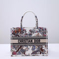 Ezyycart Bags DIR1286 Book bag Tote Embroidery 36.5cm 41.5cm Handbag white printing
