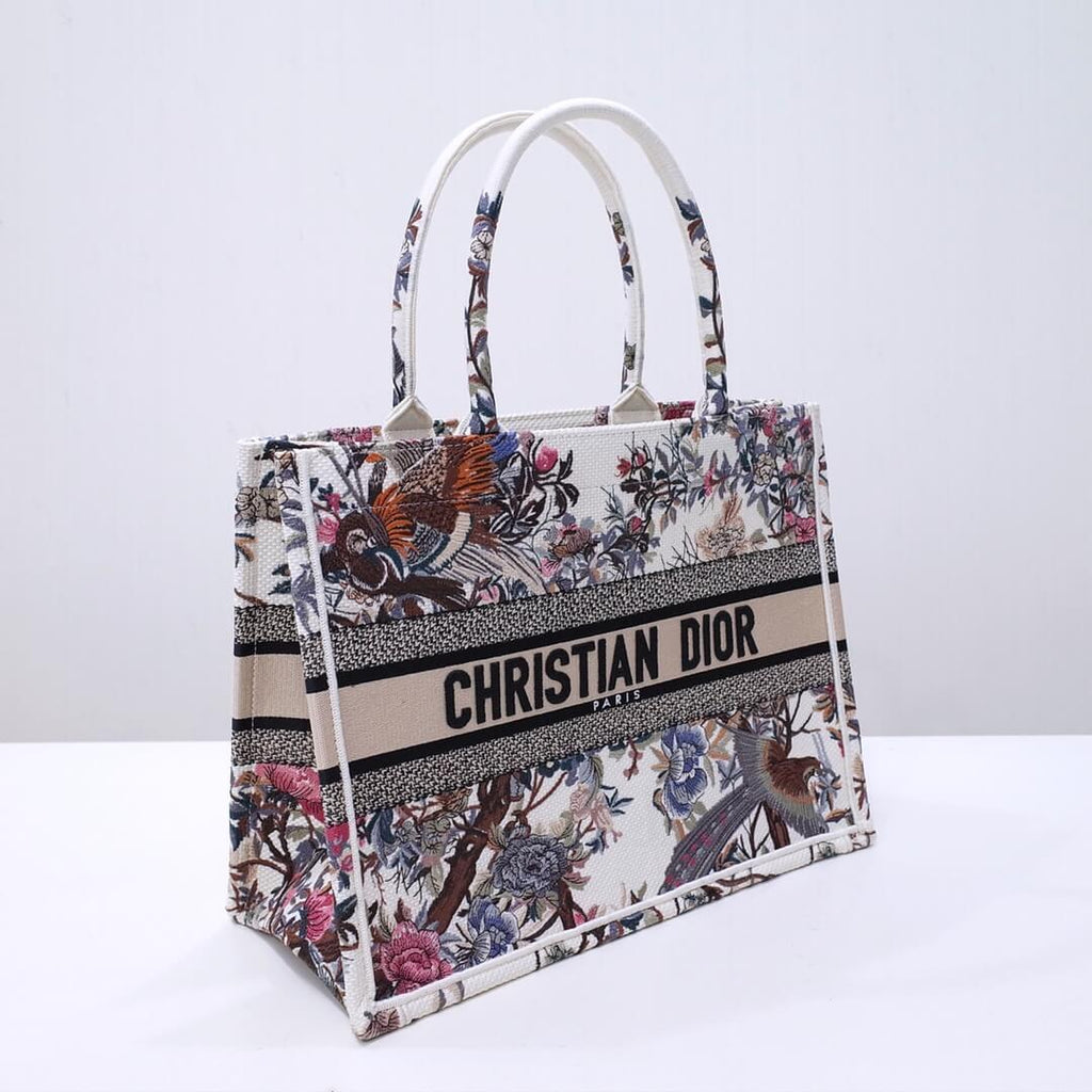 Ezyycart Bags DIR1286 Book bag Tote Embroidery 36.5cm 41.5cm Handbag white printing