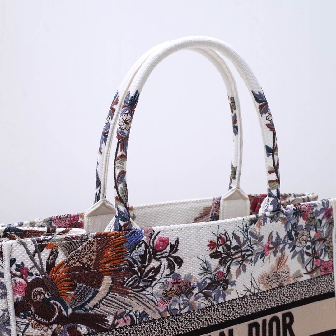 Ezyycart Bags DIR1286 Book bag Tote Embroidery 36.5cm 41.5cm Handbag white printing