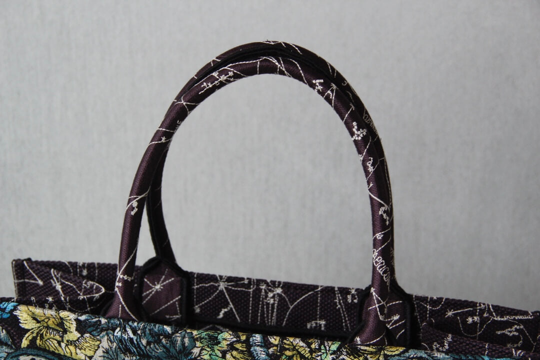 Ezyycart Bags DIR1286 Book bag Tote Embroidery blue white 36.5cm 41.5cm Handbag