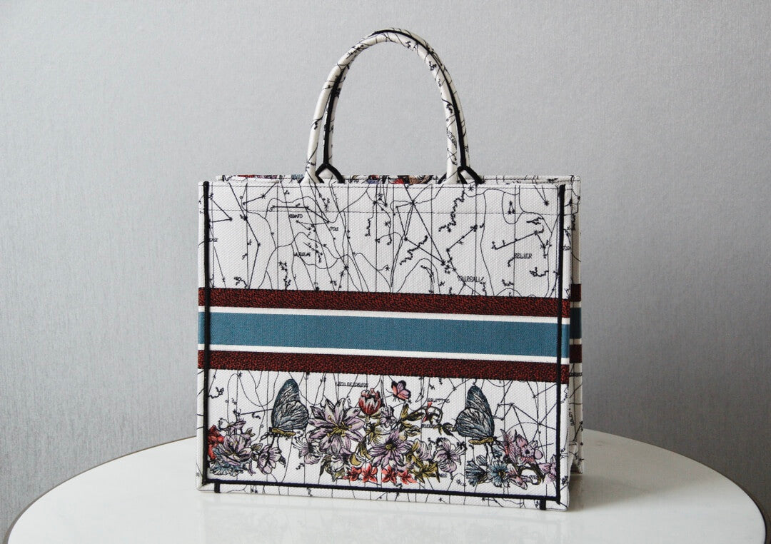 Ezyycart Bags DIR1286 Book bag Tote Embroidery red printing 36.5cm 41.5cm Handbag
