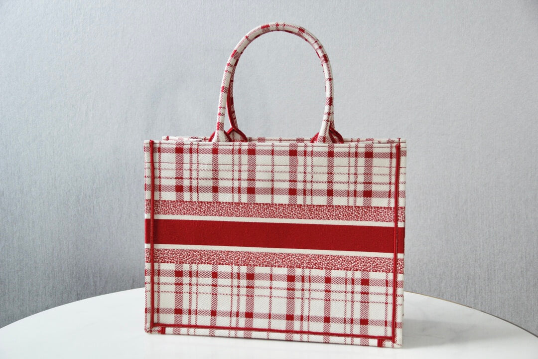 Ezyycart Bags DIR1286 Book bag Tote Embroidery red white 36.5cm 41.5cm Handbag