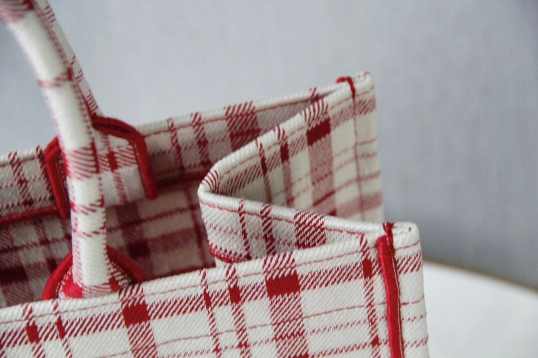 Ezyycart Bags DIR1286 Book bag Tote Embroidery red white 36.5cm 41.5cm Handbag