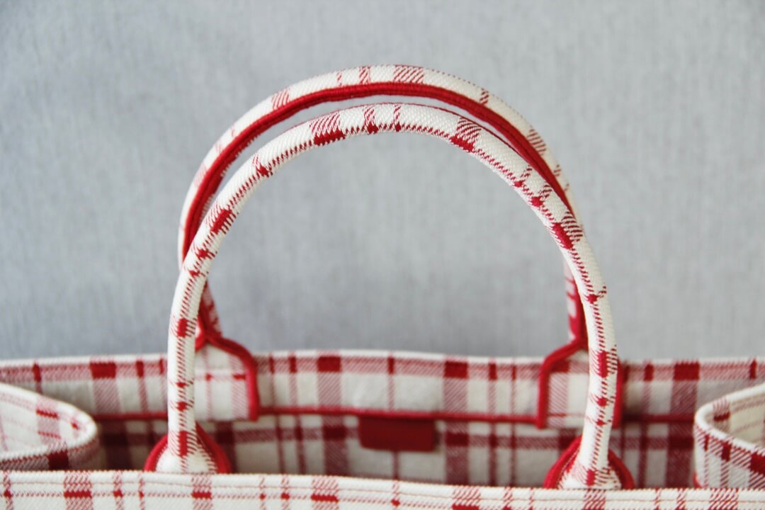 Ezyycart Bags DIR1286 Book bag Tote Embroidery red white 36.5cm 41.5cm Handbag