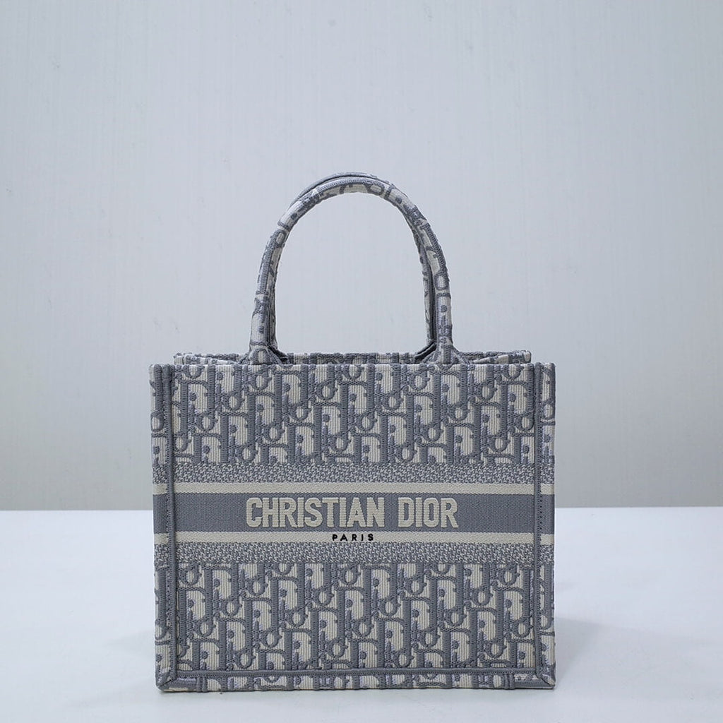 Ezyycart Bags DIR1286 Book Tote BIG 26.5cm Embroidery LOGO red Handbag grey white