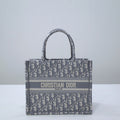 Ezyycart Bags DIR1286 Book Tote BIG 26.5cm Embroidery LOGO red Handbag grey white